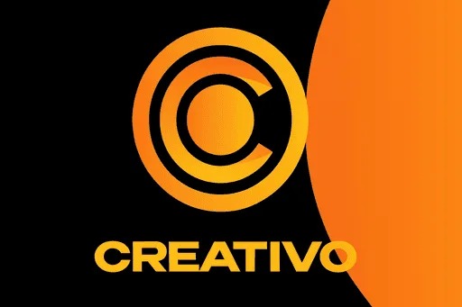 Creativo design platform portfolio cover in orange and black